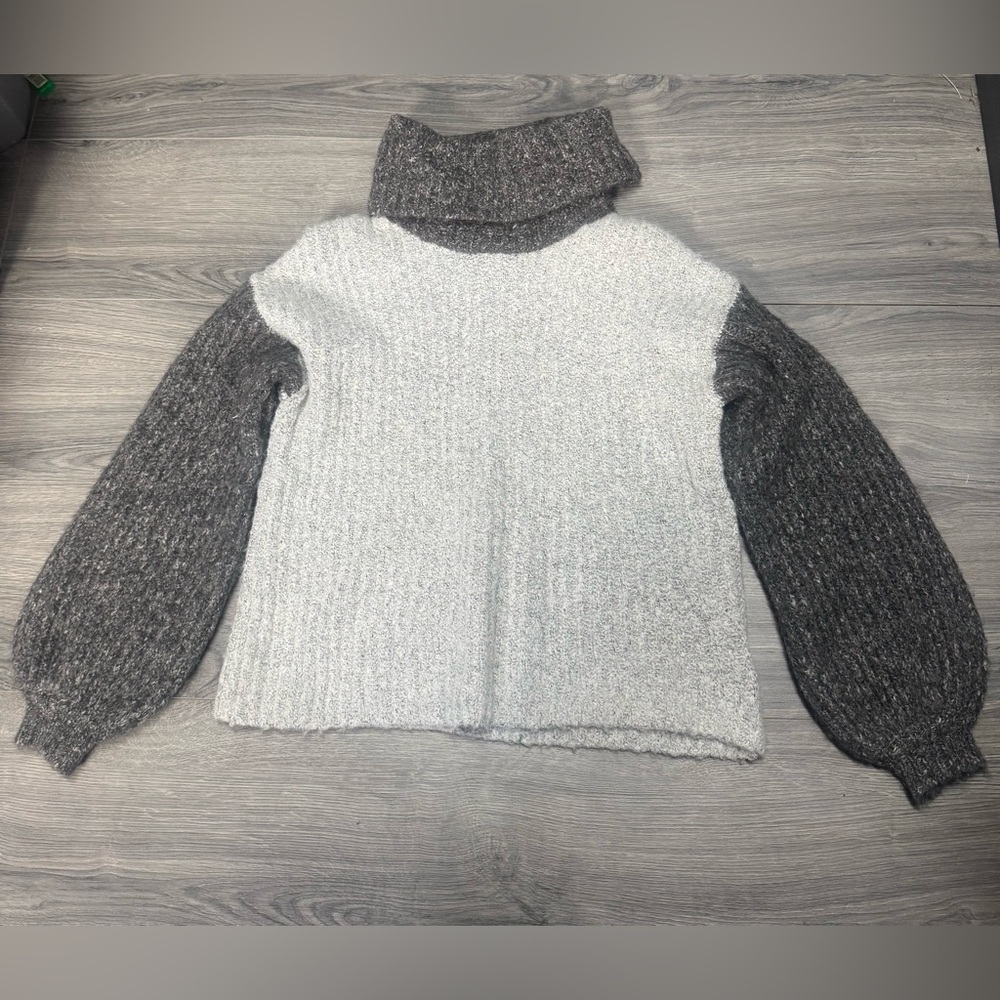 Ruby Moon Charcoal and Light Gray Turtleneck Sweater